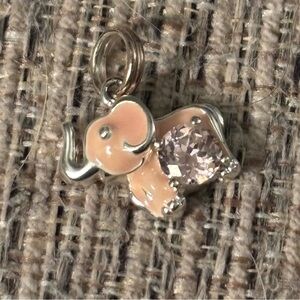 Vintage Pink Elephant Sterling Silver And Enamel Morganite?? Stone 1.8gtw